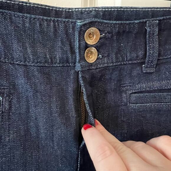 Banana Republic‎ Two Button/Zip Closure Dark Wash Jean Mini Skirt Sz 29R - Picture 4 of 9